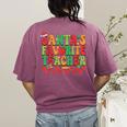 Santas Favorite Teacher Retro Groovy Christmas Xmas Women Women's Comfort Colors T-Shirt Back Print Berry Santas Favorite Teacher Retro Groovy Christmas Xmas Women Women's Comfort Colors T-Shirt Back Print Berry