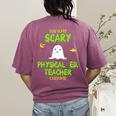 Scary Physical Education Ed Teacher Costume Halloween Easy Women's Comfort Colors T-Shirt Back Print Berry