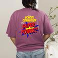 School Counselor Teacher Superhero Superpower Comic Book Women's Comfort Colors T-Shirt Back Print Berry