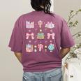 School Pencils And Bows Teacher Bow Coquette Pencil Girls Women's Comfort Colors T-Shirt Back Print Berry School Pencils And Bows Teacher Bow Coquette Pencil Girls Women's Comfort Colors T-Shirt Back Print Berry