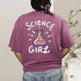 Science Girl Chemistry Biology Student Teacher Women's Comfort Colors T-Shirt Back Print Berry