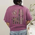 Science Teacher Camo American Flag Back To School Women's Comfort Colors T-Shirt Back Print Berry