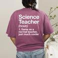 Science Teacher Definition Back To School First Day Women's Comfort Colors T-Shirt Back Print Berry