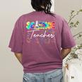 Science Teacher Tie Dye First Day Of School Back To School Men Women Girls Kids Women's Comfort Colors T-Shirt Back Print Berry