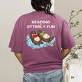 Sea Otter Book Reading Shirt For Bookworm Teachers Women's Comfort Colors T-Shirt Back Print Berry Sea Otter Book Reading Shirt For Bookworm Teachers Women's Comfort Colors T-Shirt Back Print Berry