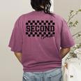 Second Grade Checkered Teacher 1st Day Back To School Women Women's Comfort Colors T-Shirt Back Print Berry
