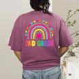 Second Grade Rainbow Girls Boys Teacher Team 2nd Grade Squad Women's Comfort Colors T-Shirt Back Print Berry