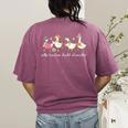 Silly Teachers Build Character Goose Teacher Back To School Women's Comfort Colors T-Shirt Back Print Berry