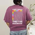 I Got Skills They'Re Multiplying Nerd Math Teacher Women's Comfort Colors T-Shirt Back Print Berry