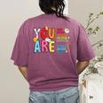 You Are Smart Brave Strong Kind Loved Motivation Teacher Kid Women's Comfort Colors T-Shirt Back Print Berry