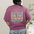Social Studies Teacher Appreciation Men Women Women's Comfort Colors T-Shirt Back Print Berry Social Studies Teacher Appreciation Men Women Women's Comfort Colors T-Shirt Back Print Berry
