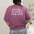 Social Studies Teacher Men Women T-Shirt Women's Comfort Colors T-Shirt Back Print Berry