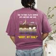 Sorry My Fault Earthquake Tectonic Plate Science Teacher Pun Women's Comfort Colors T-Shirt Back Print Berry Sorry My Fault Earthquake Tectonic Plate Science Teacher Pun Women's Comfort Colors T-Shirt Back Print Berry