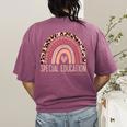Special Education Shirt Teacher SPED Leopard Boho Rainbow Women's Comfort Colors T-Shirt Back Print Berry
