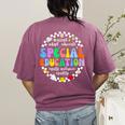 Special Education Teacher SPED Squad Team Kids Men Groovy Women's Comfort Colors T-Shirt Back Print Berry