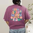 Special Education Teacher Team SPED Grow With The Flow Women's Comfort Colors T-Shirt Back Print Berry