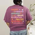 SPED Caffeinate Advocate Laminate Educate Teacher Facilitate For Men Women Women's Comfort Colors T-Shirt Back Print Berry