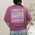 Sped Caffeinate Advocate Laminate Educate Teacher Women's Comfort Colors T-Shirt Back Print Berry