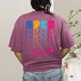 SPED Squad Proud Special Education Para Teacher Colorful Women's Comfort Colors T-Shirt Back Print Berry