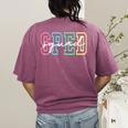 SPED Squad Team SPED Teacher Special Education Teacher Women's Comfort Colors T-Shirt Back Print Berry
