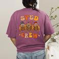 Sped Teacher Crew Thanksgiving Special Education Teacher Women's Comfort Colors T-Shirt Back Print Berry