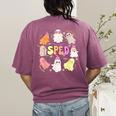 SPED Teacher Halloween Spooky Special Education Team Men Women Kids Women's Comfort Colors T-Shirt Back Print Berry SPED Teacher Halloween Spooky Special Education Team Men Women Kids Women's Comfort Colors T-Shirt Back Print Berry