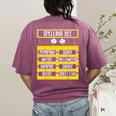 Spelling Bee Halloween Teachers Bee Spelling Competition Women's Comfort Colors T-Shirt Back Print Berry