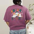 Spooky Ghost PE Teacher Squad Physical Education Halloween Women's Comfort Colors T-Shirt Back Print Berry