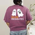 Spooky Inequalities Ghosts Halloween Math Teacher Women's Comfort Colors T-Shirt Back Print Berry Spooky Inequalities Ghosts Halloween Math Teacher Women's Comfort Colors T-Shirt Back Print Berry