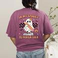In My Spooky Math Teacher Era Groovy Retro Halloween Costume For Men Women Women's Comfort Colors T-Shirt Back Print Berry