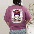 Spooky Paraprofessional Life Halloween Messy Bun Teacher For Men Women Women's Comfort Colors T-Shirt Back Print Berry