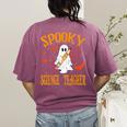 Spooky Science Teacher Ghost Halloween School Women Women's Comfort Colors T-Shirt Back Print Berry