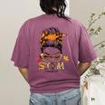 STEM Teacher Messy Bun Fall Vibes Autumn Thanksgiving Men Women Women's Comfort Colors T-Shirt Back Print Berry STEM Teacher Messy Bun Fall Vibes Autumn Thanksgiving Men Women Women's Comfort Colors T-Shirt Back Print Berry