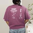 Stop You'Re Under A Rest Music Teacher Women's Comfort Colors T-Shirt Back Print Berry