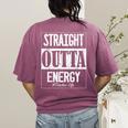 Straight Outta Energy Teacher Life Back To School Teacher Women's Comfort Colors T-Shirt Back Print Berry