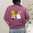 Student Teacher Coquette Bow Pencil Back To School First Day Women's Comfort Colors T-Shirt Back Print Berry