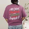 Students Saying 6-7 67 Six Seven Teacher Christmas Women's Comfort Colors T-Shirt Back Print Berry
