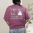 My Students Are Spooktacular Teacher Halloween Vibes Women's Comfort Colors T-Shirt Back Print Berry