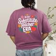 In My Substitute Teacher Era Women's Comfort Colors T-Shirt Back Print Berry