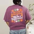 Be Like Subtraction Make A Difference Teacher Student Math Women's Comfort Colors T-Shirt Back Print Berry