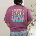 Super Teacher By Day Super Tired By Night Superhero Teacher Men Women Women's Comfort Colors T-Shirt Back Print Berry