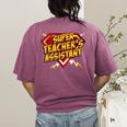 Super Teacher's Assistant Educational Superhero Women's Comfort Colors T-Shirt Back Print Berry
