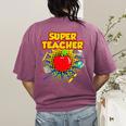 Superhero Teacher Appreciation Teaching Tee Women's Comfort Colors T-Shirt Back Print Berry Superhero Teacher Appreciation Teaching Tee Women's Comfort Colors T-Shirt Back Print Berry