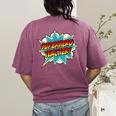 Superhero Teacher Retro Comic Teaching Superpower Women's Comfort Colors T-Shirt Back Print Berry Superhero Teacher Retro Comic Teaching Superpower Women's Comfort Colors T-Shirt Back Print Berry