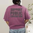 Support Public Education Protect Teachers Students Schools Women's Comfort Colors T-Shirt Back Print Berry