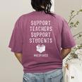 Support Teachers Support Students Red For Ed T-Shirt Women's Comfort Colors T-Shirt Back Print Berry