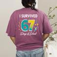 I Survived 67 Days Of School Teachers Students Meme Women's Comfort Colors T-Shirt Back Print Berry I Survived 67 Days Of School Teachers Students Meme Women's Comfort Colors T-Shirt Back Print Berry