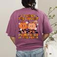 I Teach The Coolest Pumpkins In The Patch Teacher Halloween Women's Comfort Colors T-Shirt Back Print Berry
