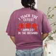 I Teach The Cutest Apples In The Orchard Cute Fall Teacher Women's Comfort Colors T-Shirt Back Print Berry I Teach The Cutest Apples In The Orchard Cute Fall Teacher Women's Comfort Colors T-Shirt Back Print Berry