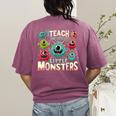 I Teach The Cutest Little Monsters Teacher Halloween Outfit Women's Comfort Colors T-Shirt Back Print Berry I Teach The Cutest Little Monsters Teacher Halloween Outfit Women's Comfort Colors T-Shirt Back Print Berry